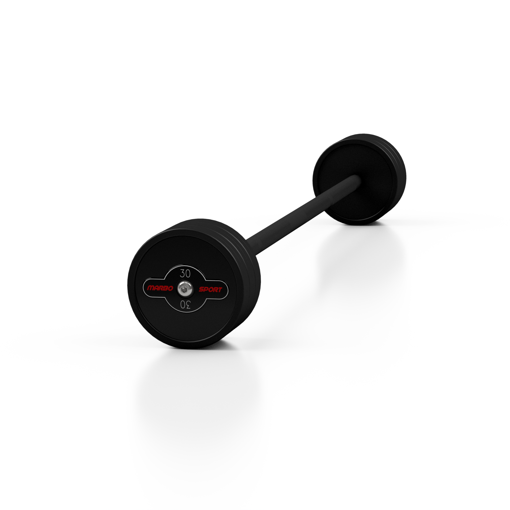Sztanga gumowana prosta 30 kg czarny mat - Marbo Sport