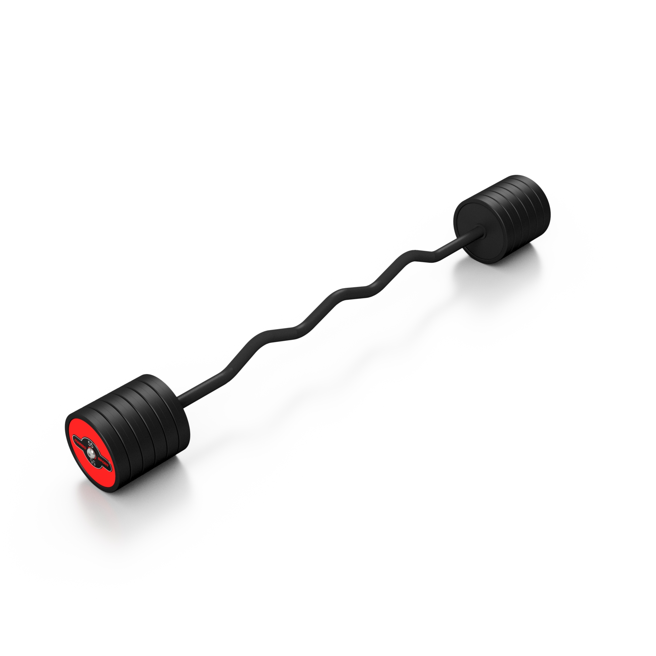 Sztanga gumowana �amana 55 kg czerwony po�ysk - Marbo Sport