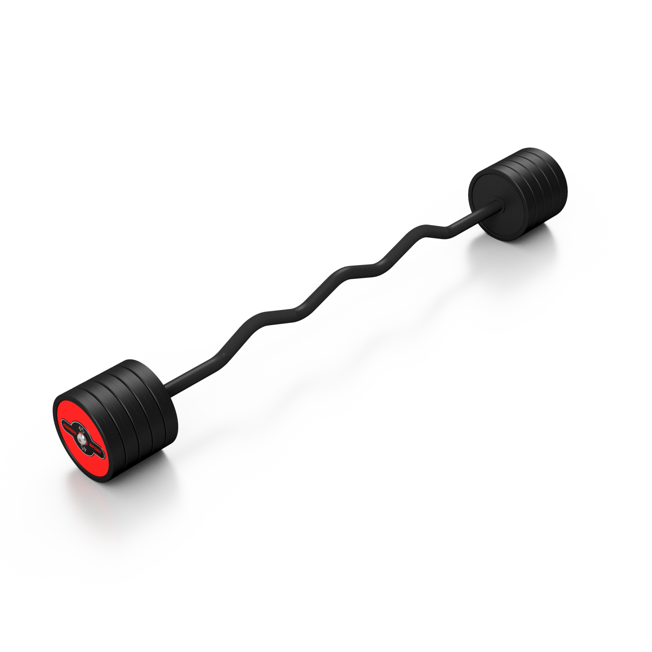Sztanga gumowana �amana 45 kg czerwony po�ysk - Marbo Sport