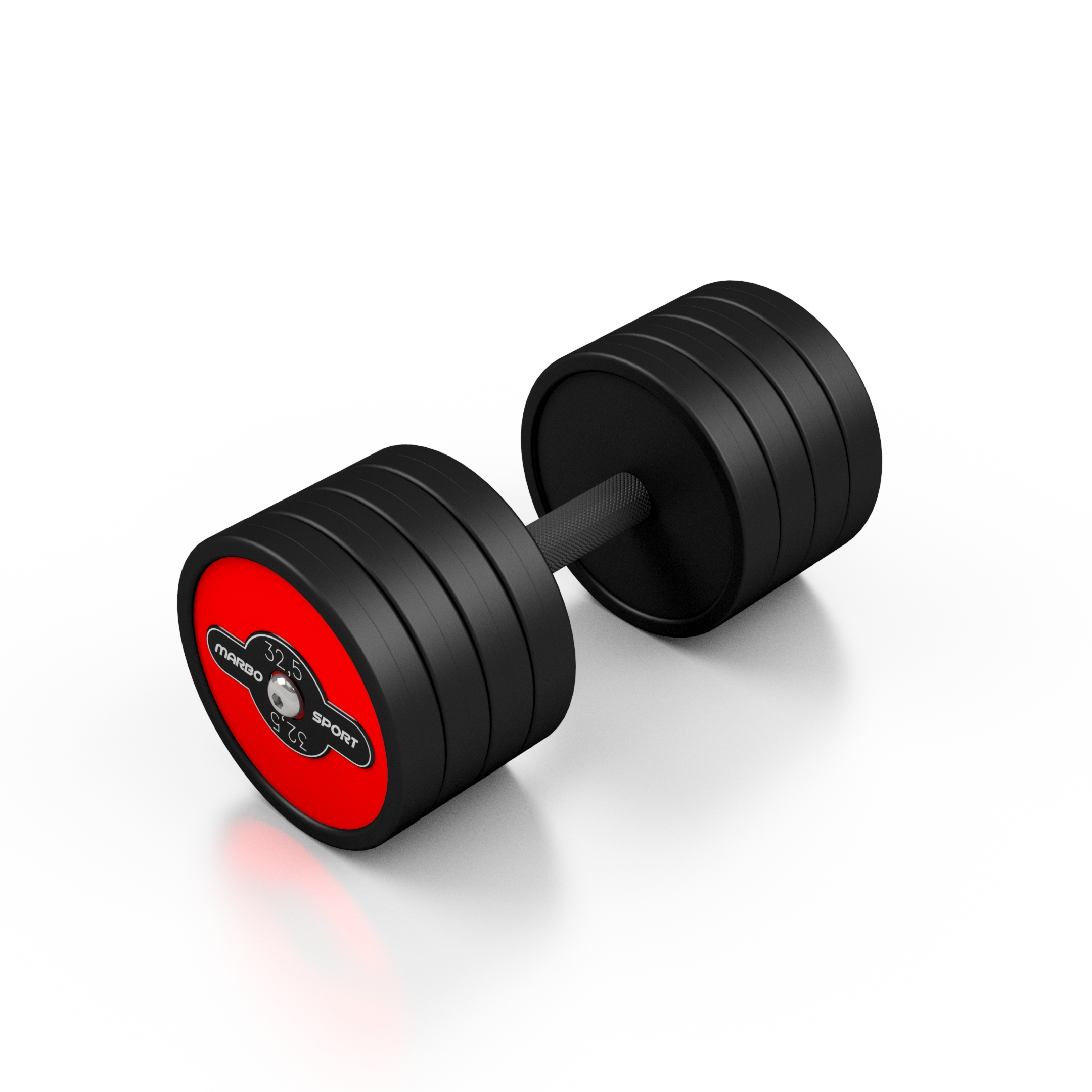 Hantla stalowa gumowana 32,5 kg czerwony po�ysk - Marbo Sport