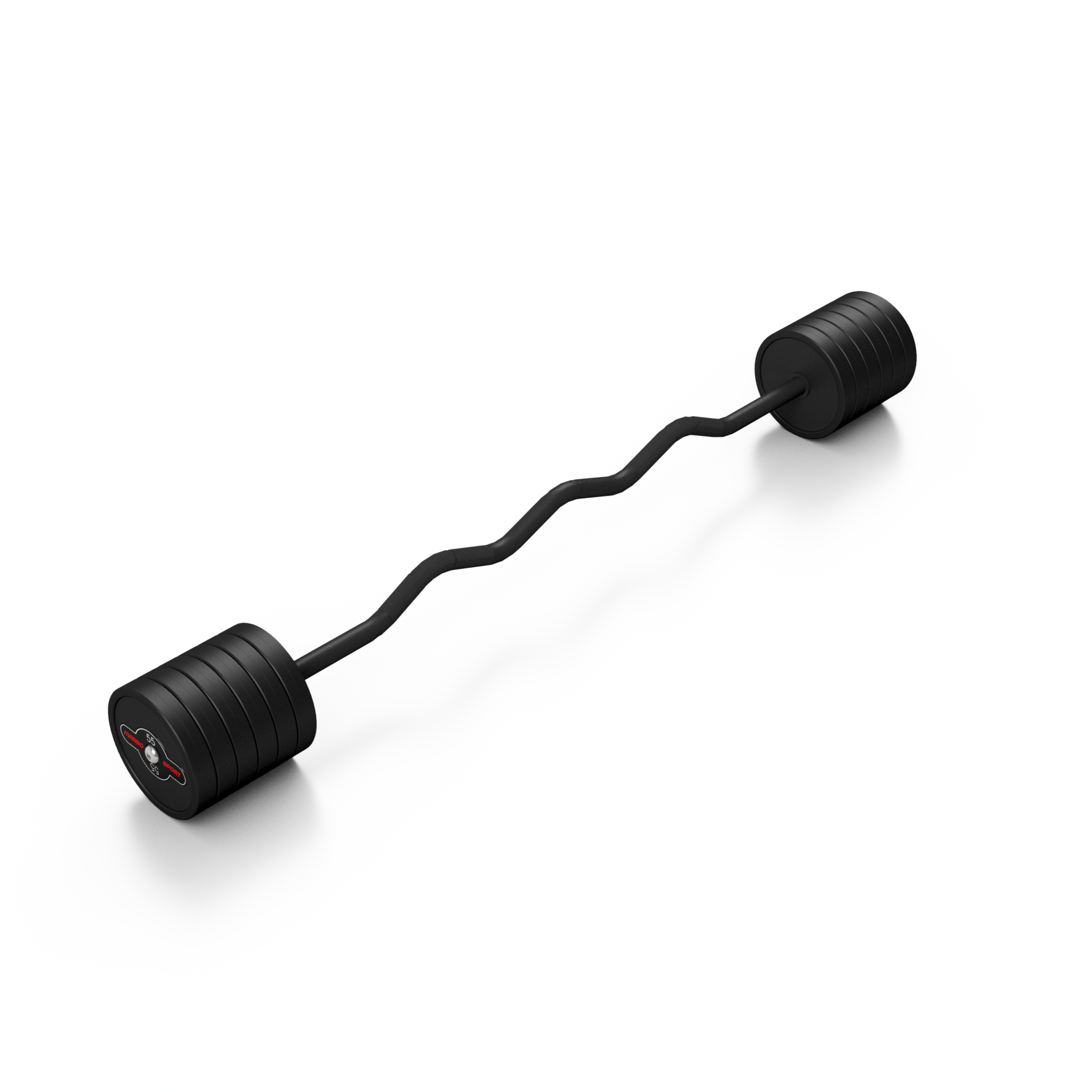 Sztanga gumowana �amana 55 kg czarny mat - Marbo Sport