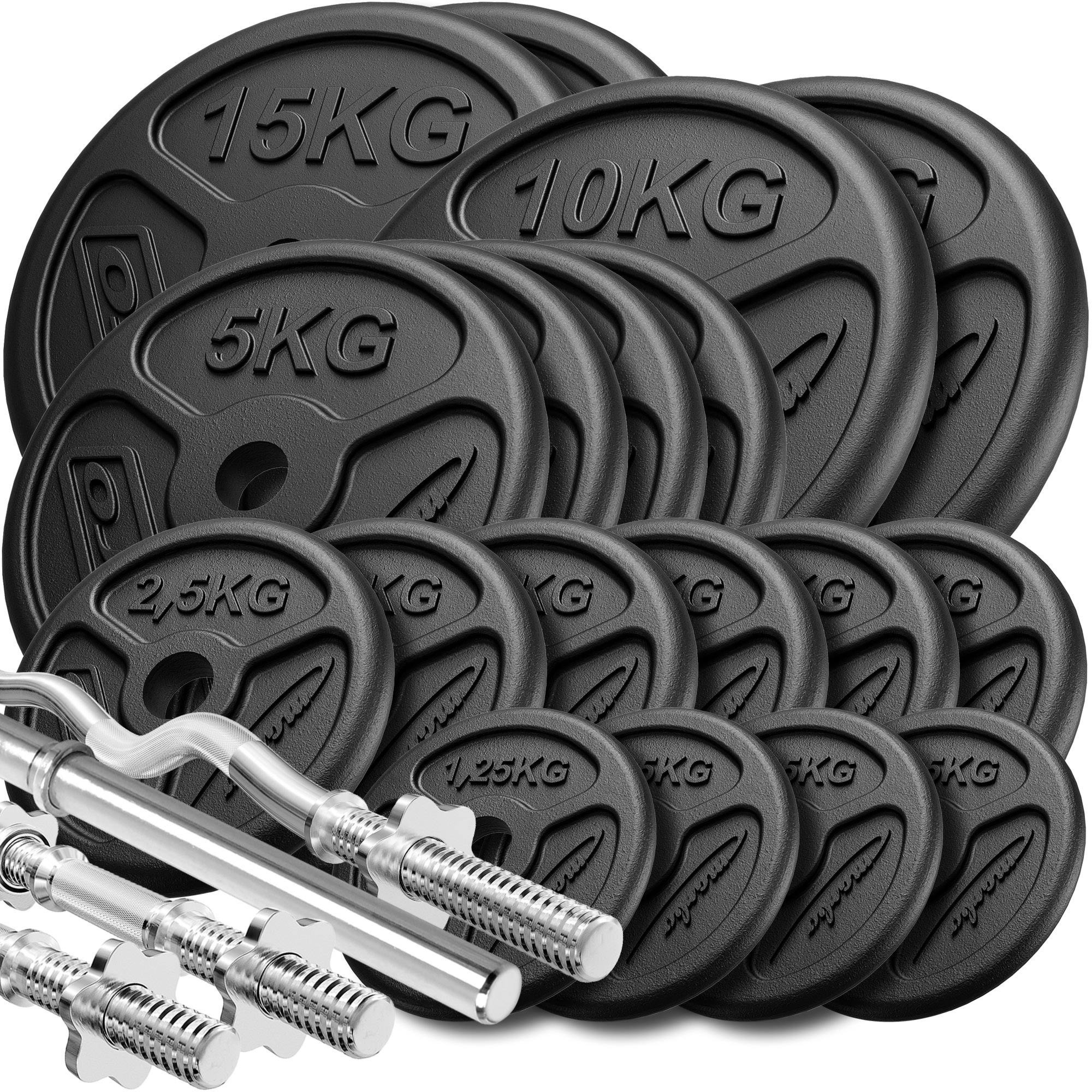 Zestaw gryf�w wzmocnionych i obci��e� slim 113 kg - Marbo Sport