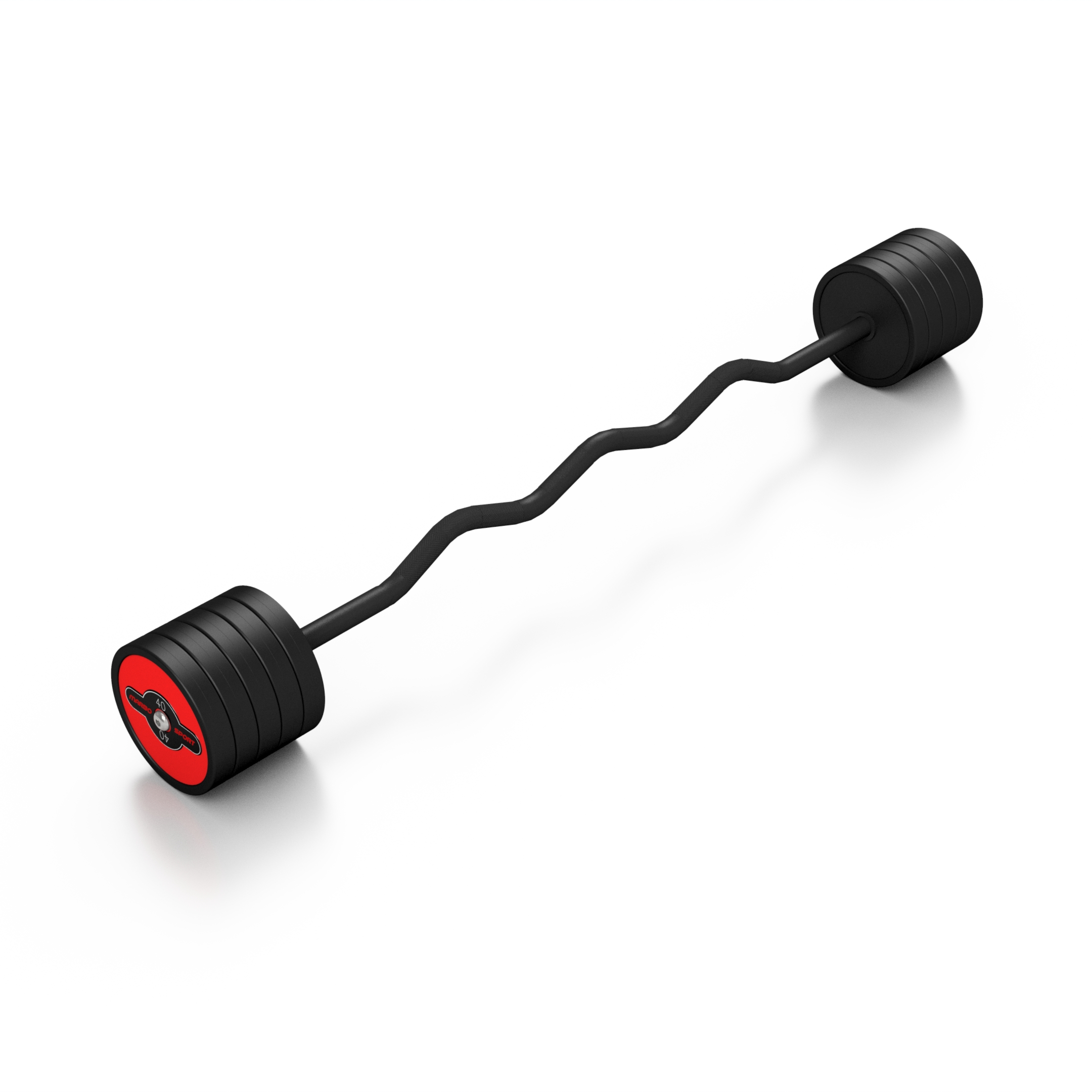 Sztanga gumowana �amana 40 kg czerwony po�ysk - Marbo Sport