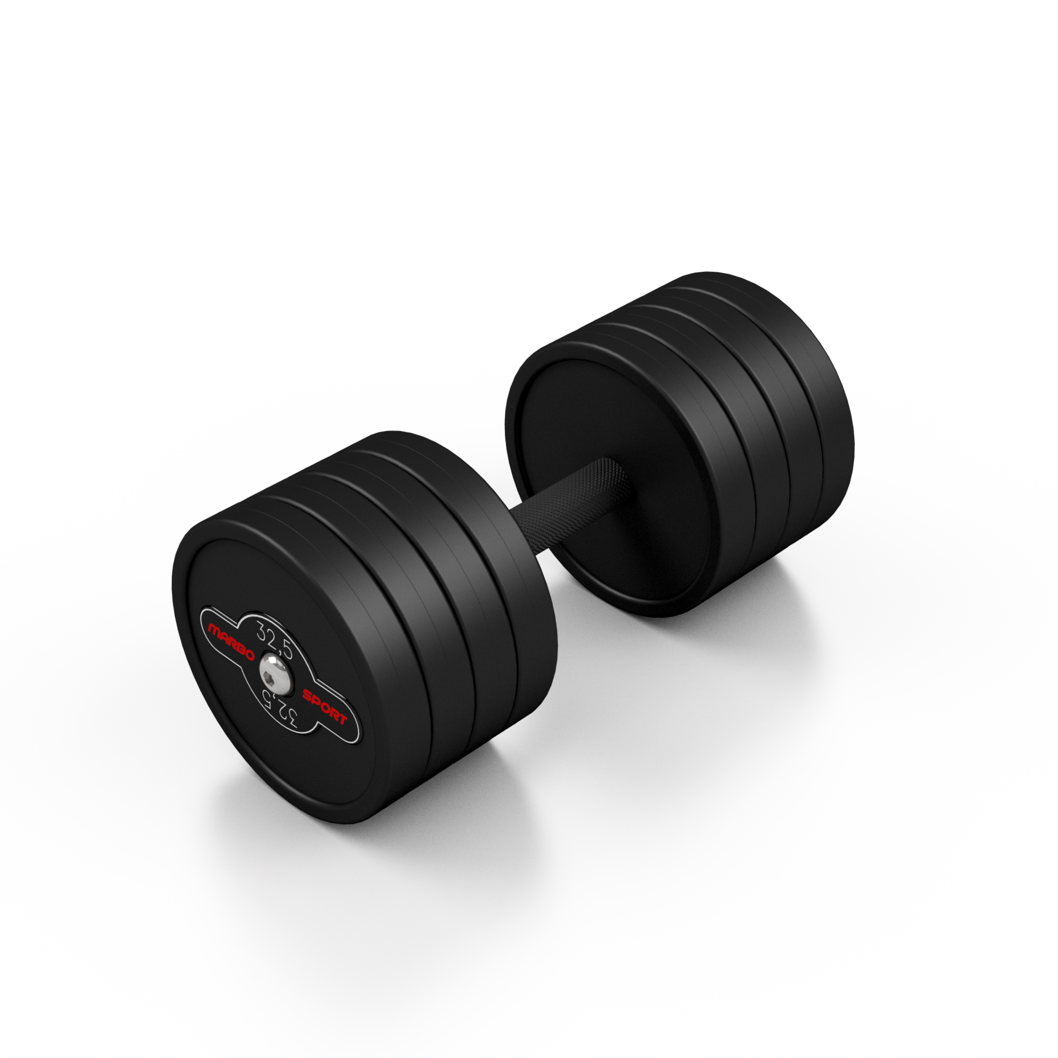Hantla stalowa gumowana 32,5 kg czarny mat - Marbo Sport