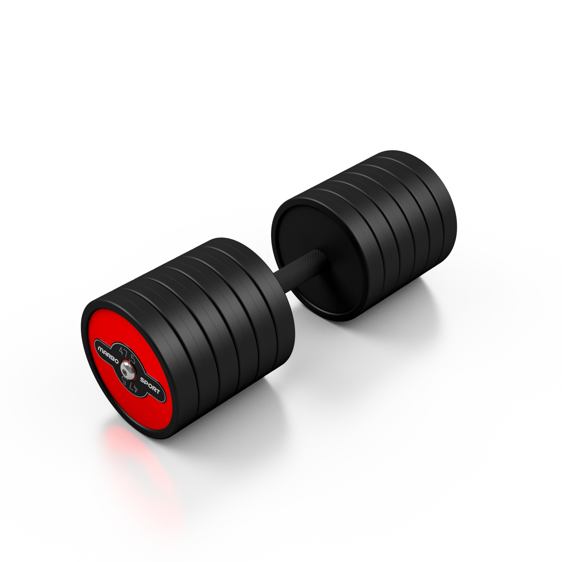 Hantla stalowa gumowana 47,5 kg czerwony po�ysk - Marbo Sport