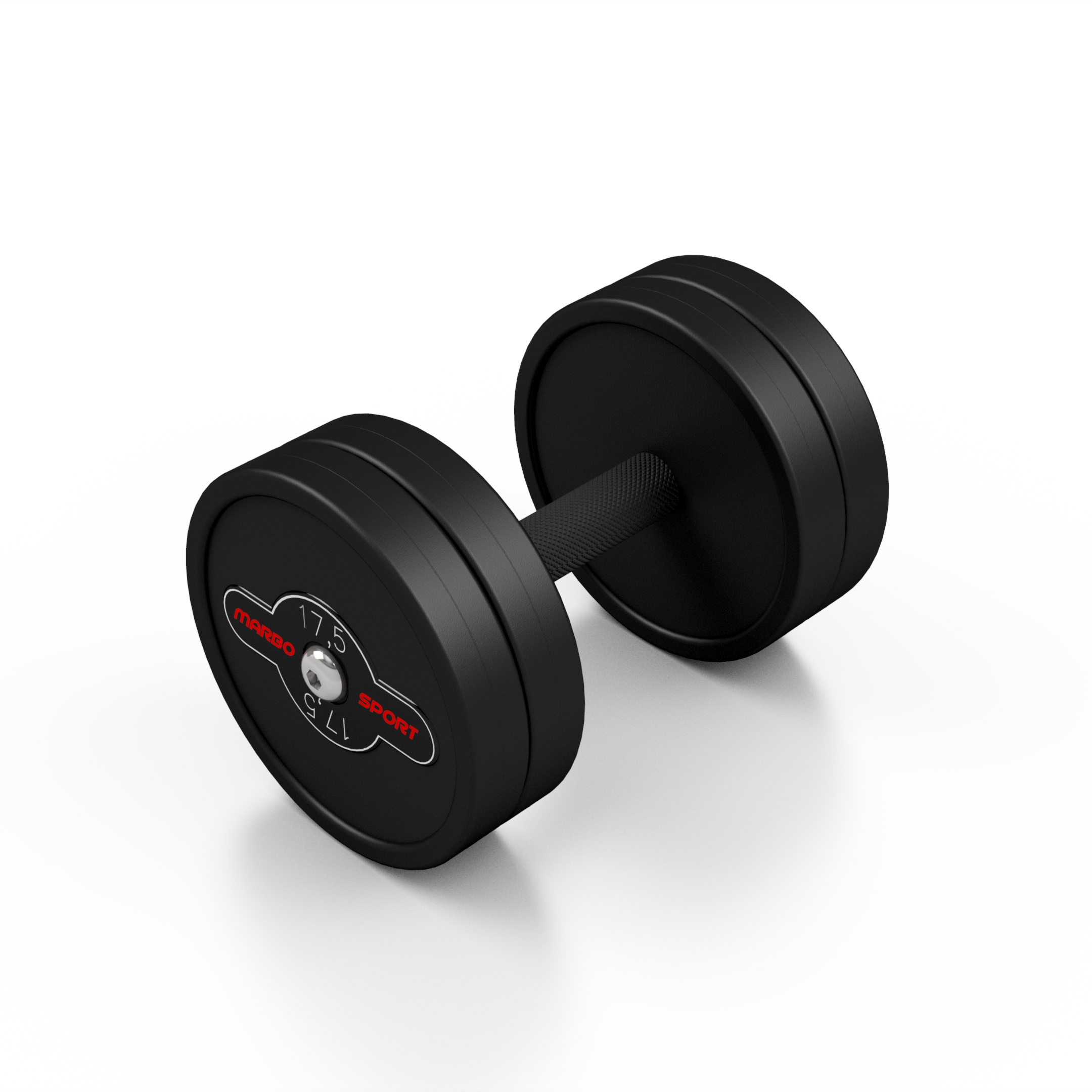 Hantla stalowa gumowana 17,5kg czarny mat - Marbo Sport