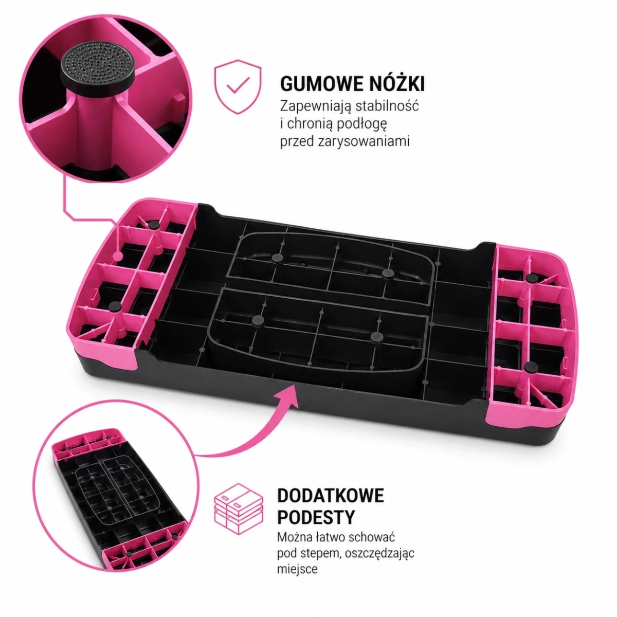 Step do aerobiku czarno-r�owy - GO4IT
