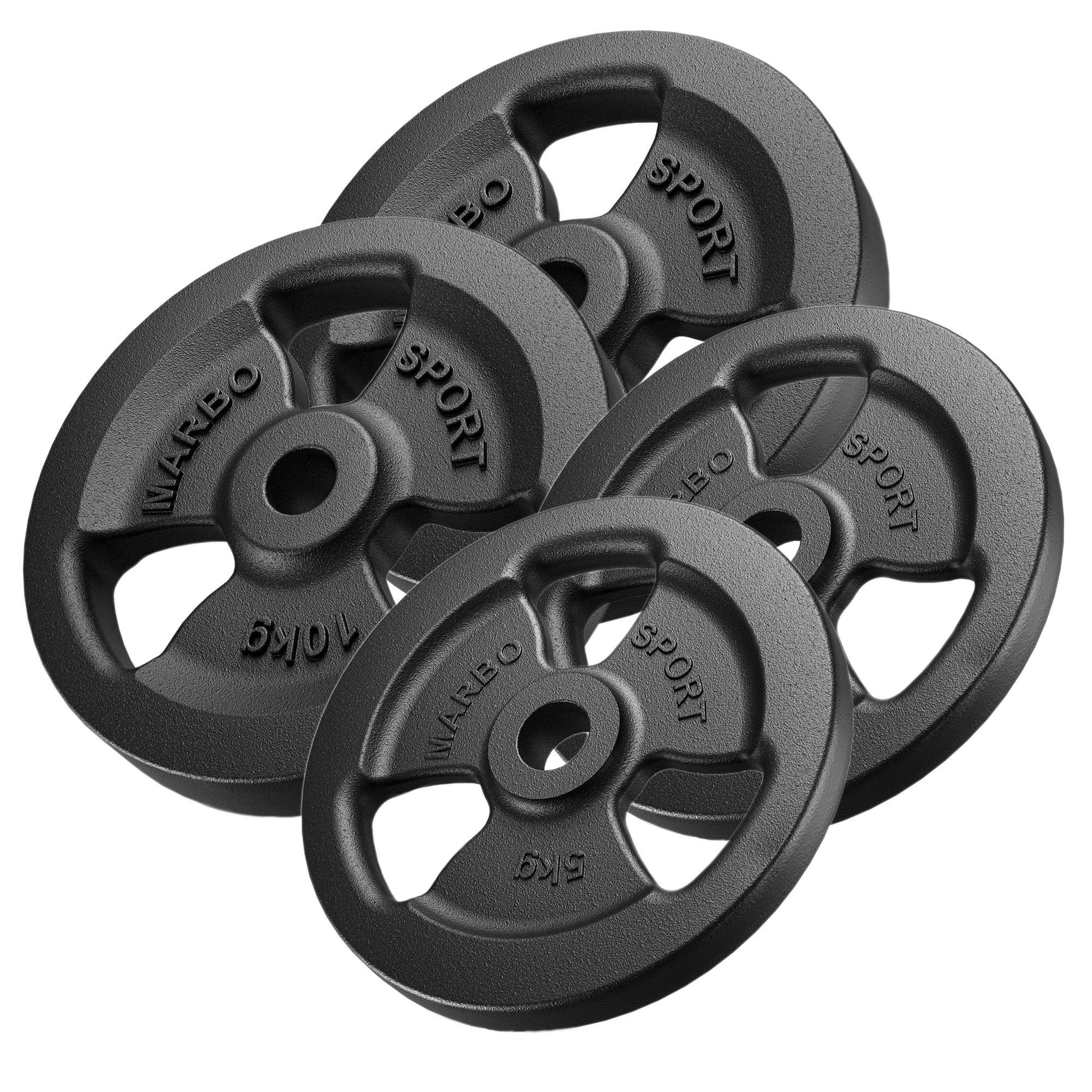 Zestaw obci��e� �eliwnych kierownica 30 kg / 2 x 10 kg + 2 x 5 kg - Marbo Sport