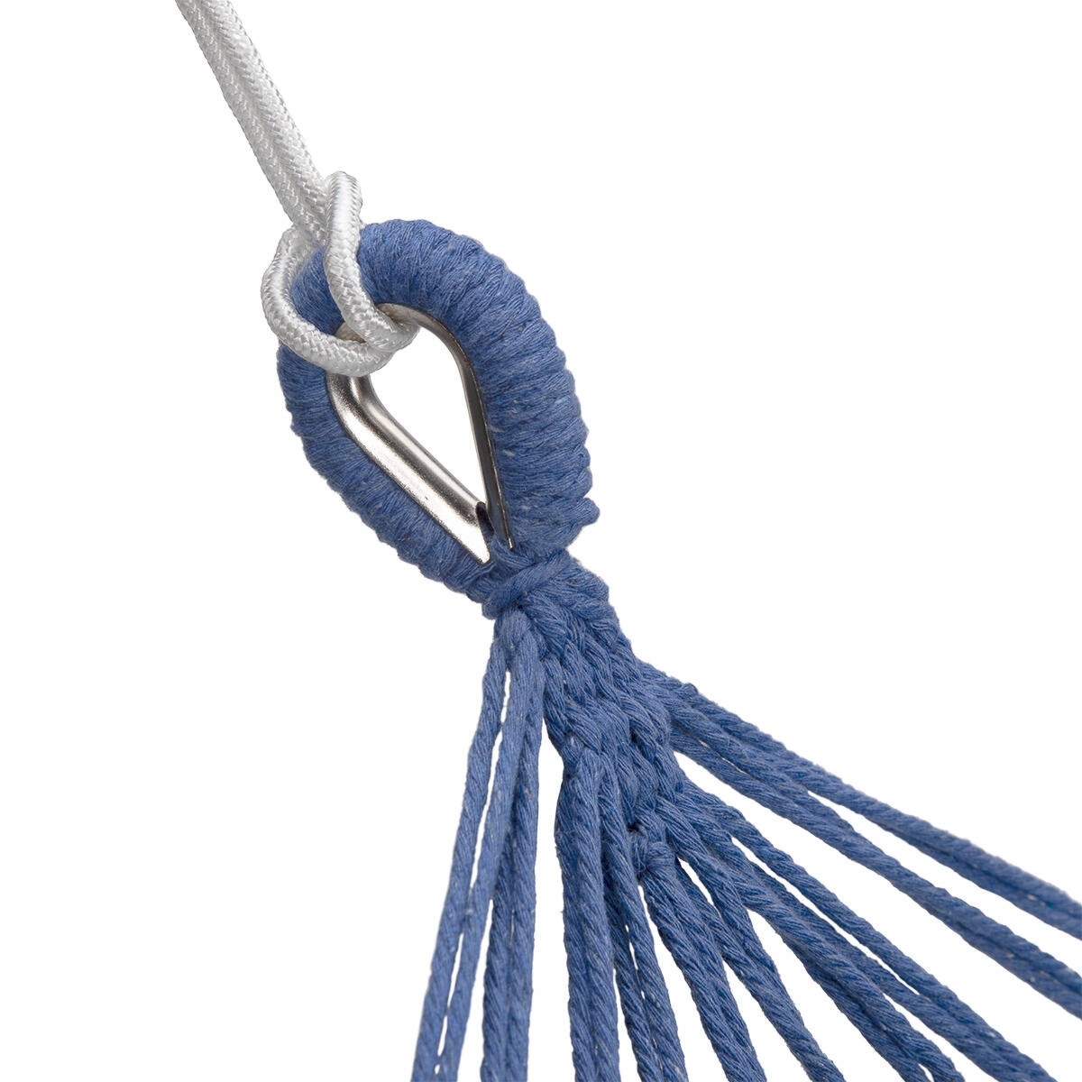 Hamak niebiesko-ciemnoniebieski NC9004 z belk drewnian 70 cm i metalowym uchwytem - Nils Camp