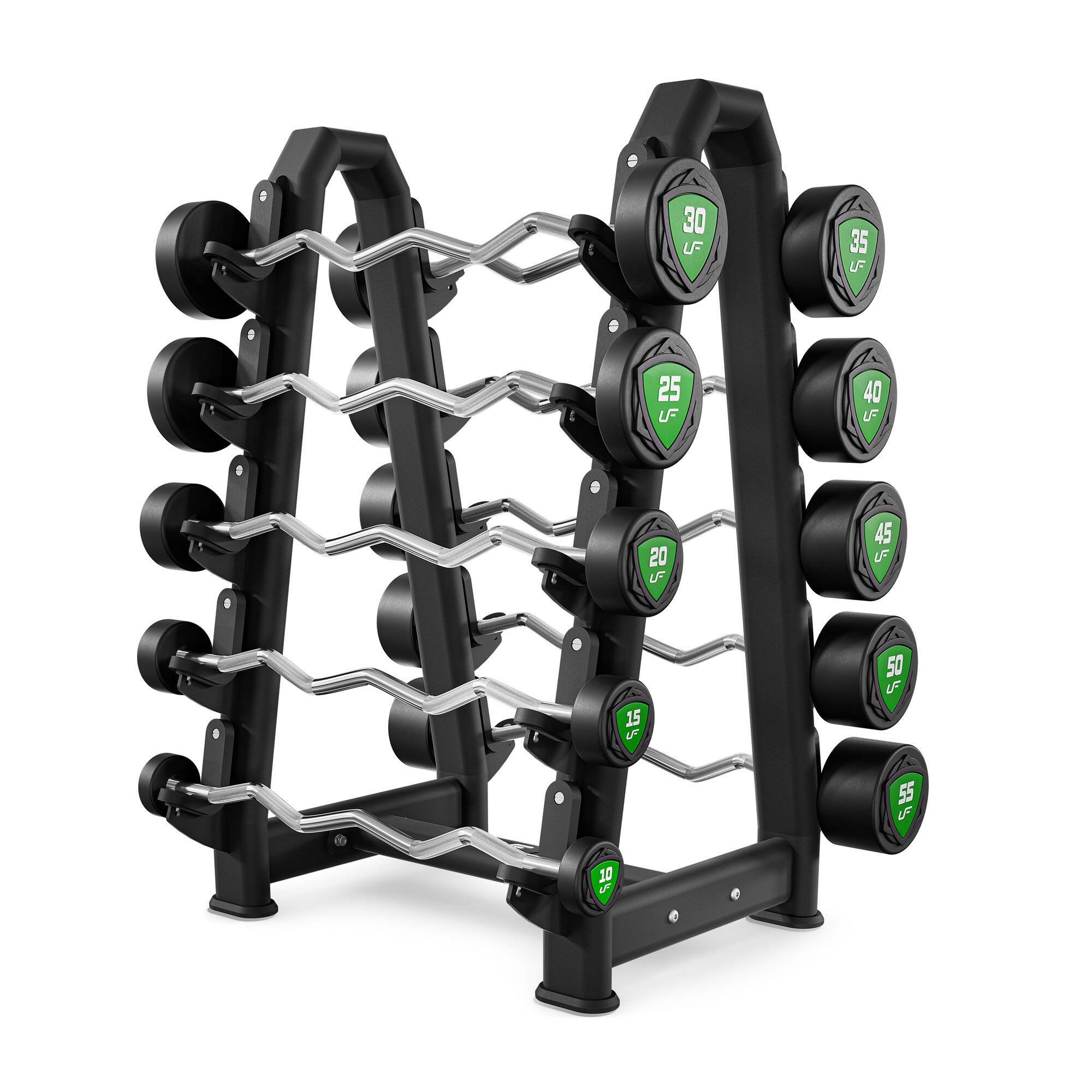 Zestaw sztang łamanych poliuretanowych 10-55 kg (skok co 5 kg) 325 kg - UpForm