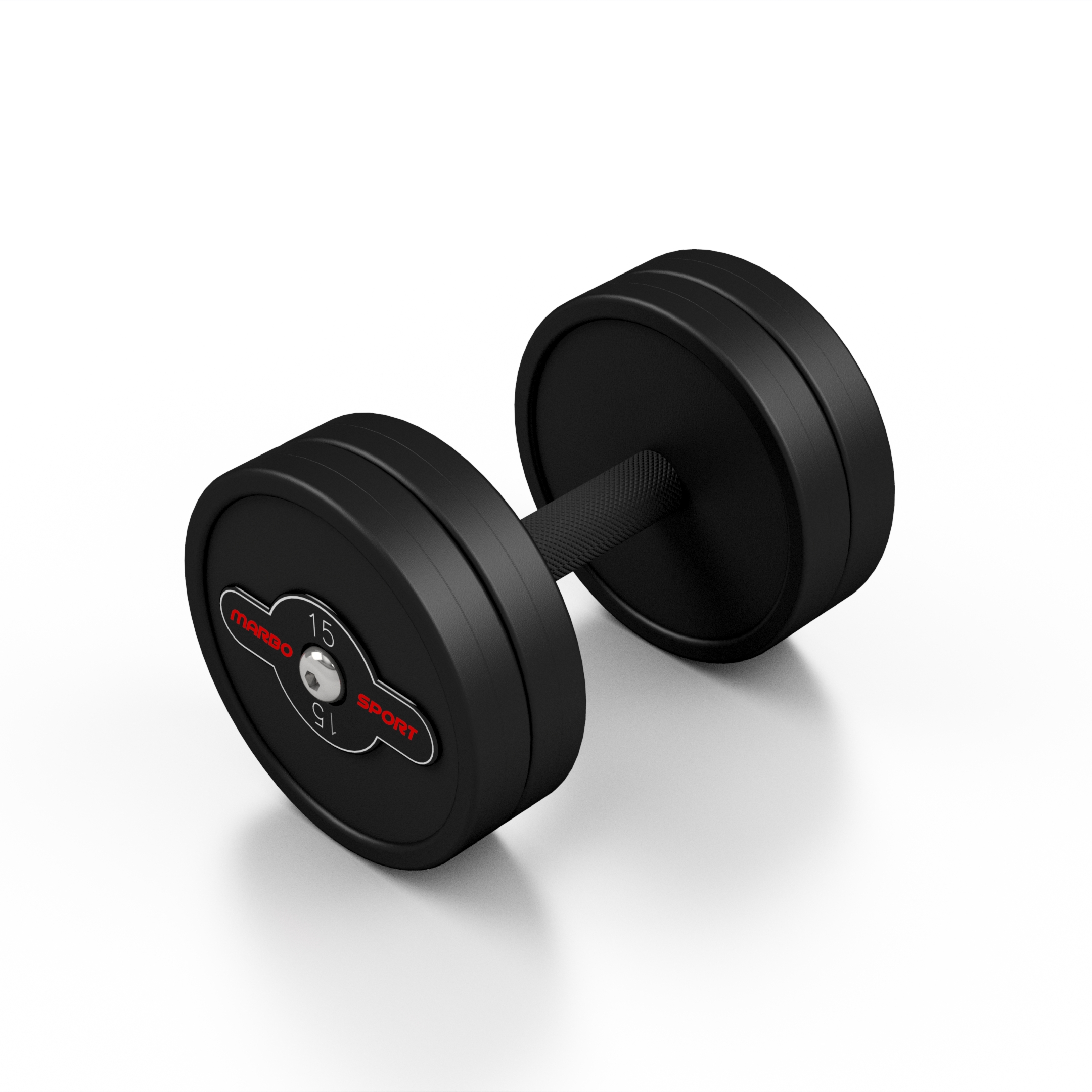 Hantla stalowa gumowana 15 kg czarny mat - Marbo Sport