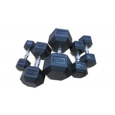 Hantla ogumowana HEX 12,5 kg - Bauer Fitness