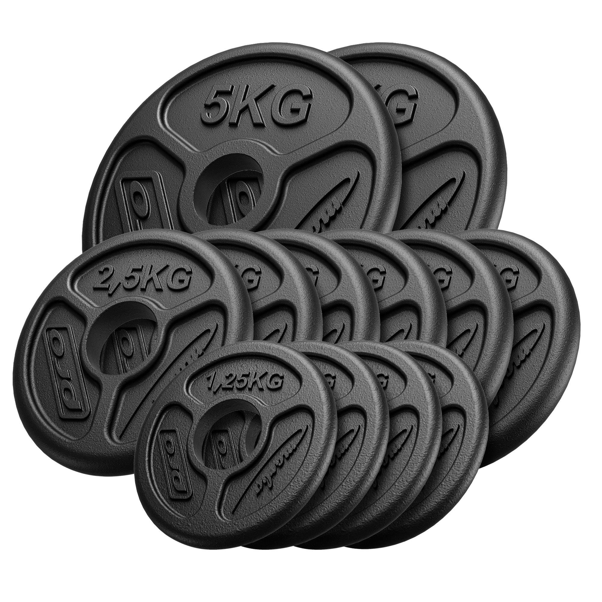 Zestaw obci��e� �eliwnych olimpijskich 30 kg / 2 x 5 kg + 6 x 2,5 kg + 4 x 1,25 kg - Marbo Sport