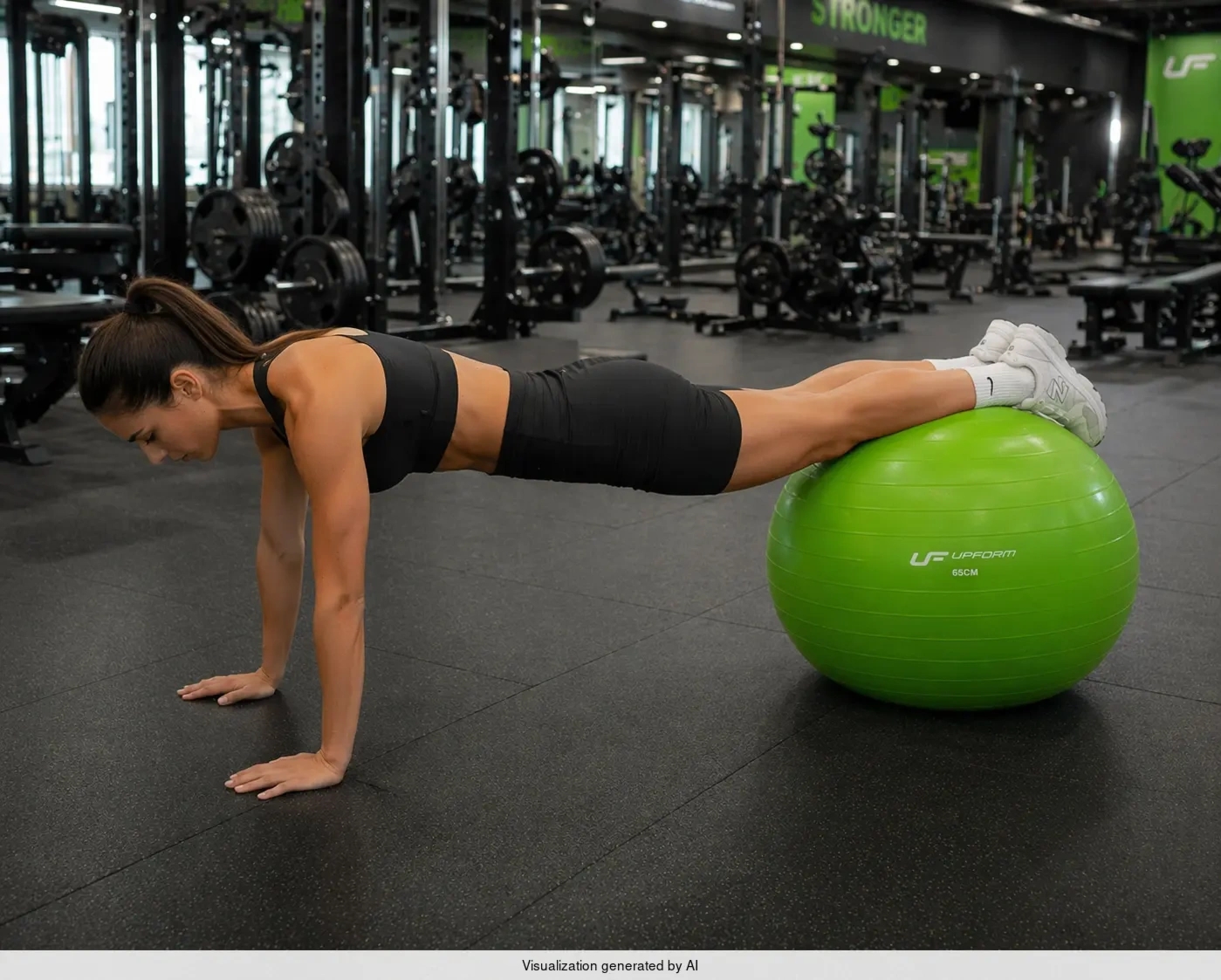 Profesjonalna pi�ka gimnastyczna 65 cm zielona UpForm