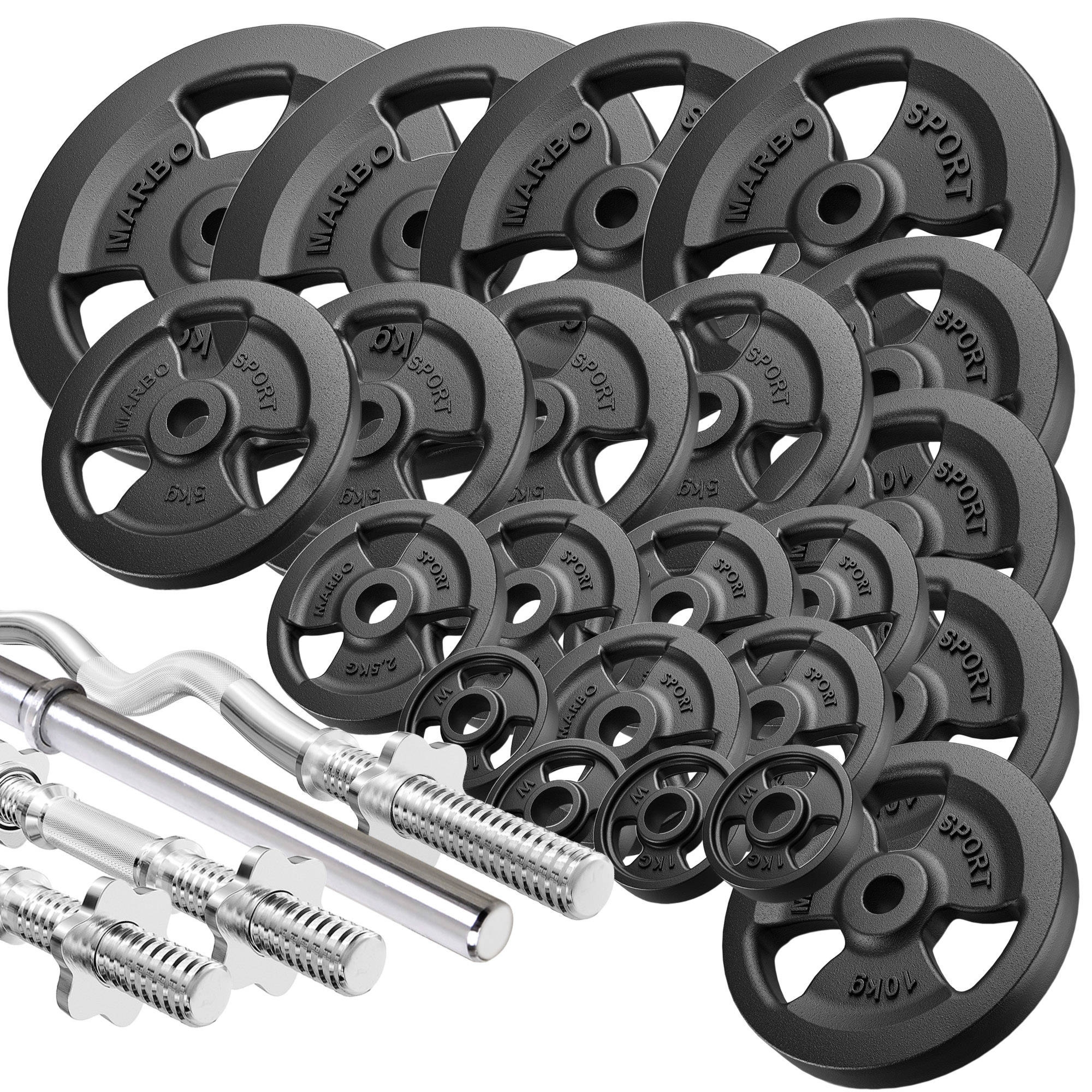 Zestaw gryf�w wzmocnionych i obci��e� 172 kg - Marbo Sport