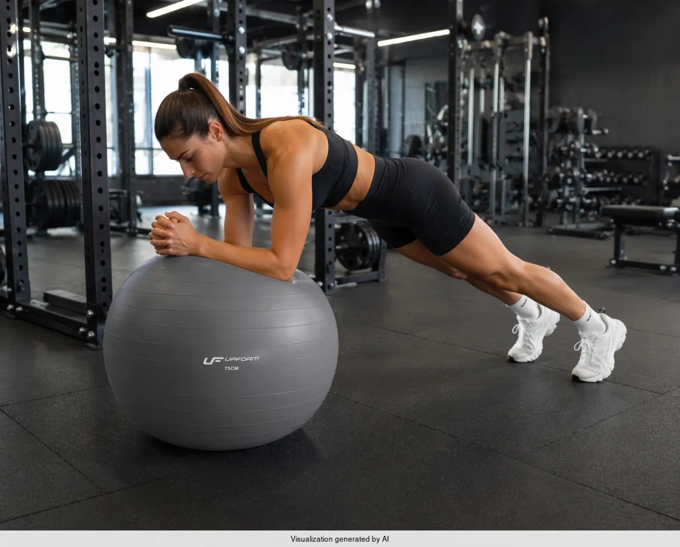 Profesjonalna pi�ka gimnastyczna 75 cm grafitowa UpForm