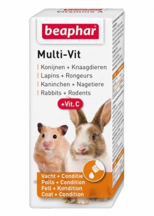 Image of Beaphar Multi - Vit + Vit. C 20ml - preparat witaminowy dla gryzoni i małych zwierząt