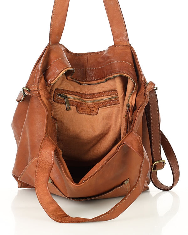 Image of Shopperka skórzana MARCO MAZZINI brąz camel v241d