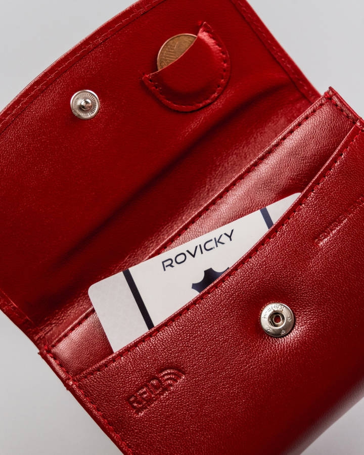 Image of Portfel skórzany Rovicky czerwony R-RD-40-GCL Red