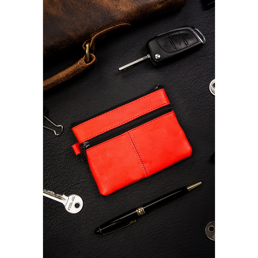 Image of Etui na klucze skórzane KC-01-PDM pomarańczowe