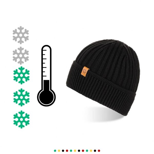 Image of Męska czapka zimowa beanie Brødrene cz12 czarna 9929