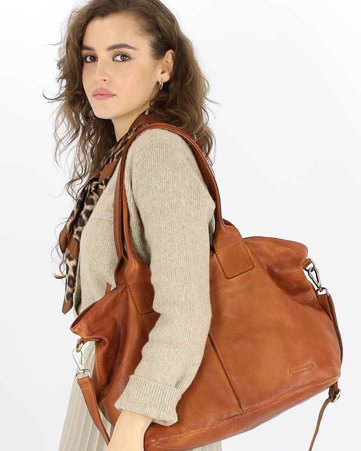 Image of Shopper skórzany MARCO MAZZINI brąz camel vs115b