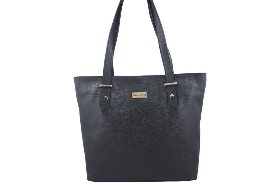 Image of Shopper bag skórzany BARBERINI'S czarny 923-1