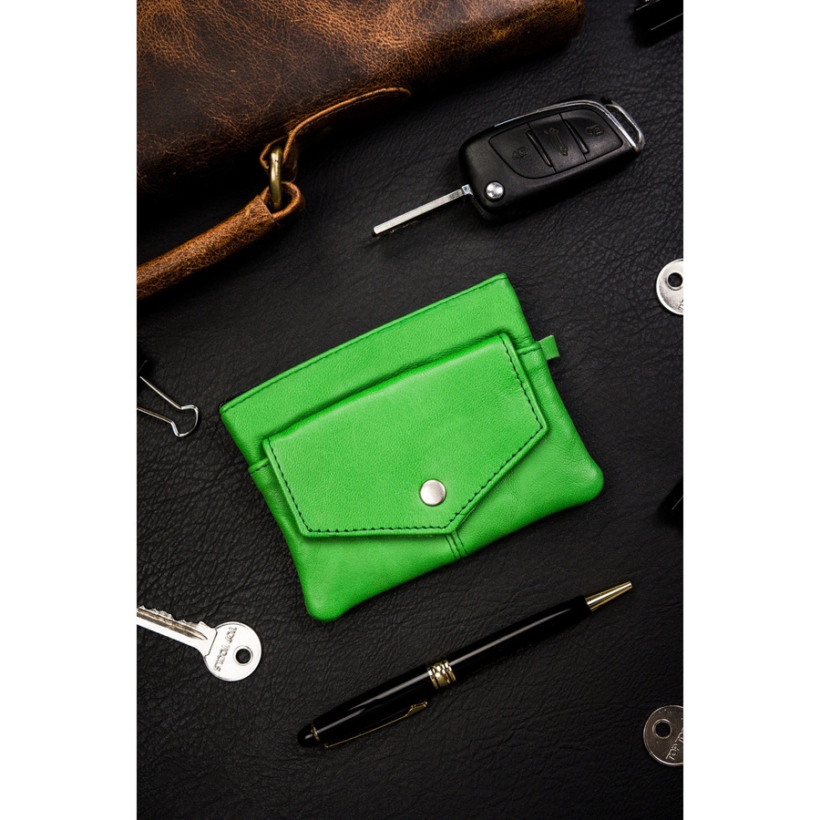 Image of Etui na klucze skórzane KC-01-PDM j. zielone