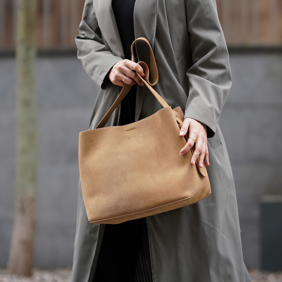 Image of Shopperka skórzana Solier FL38 Sienna beżowa