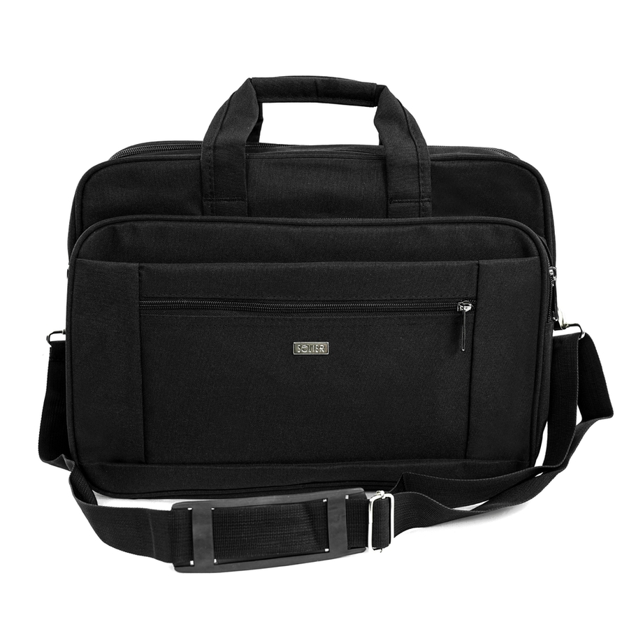 Image of Torba na laptop materiałowa Solier SM02 Lindis czarna