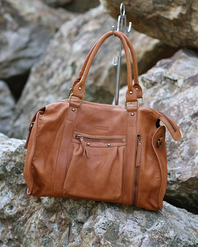 Image of Shopper vintage MARCO MAZZINI brąz camel vs114b