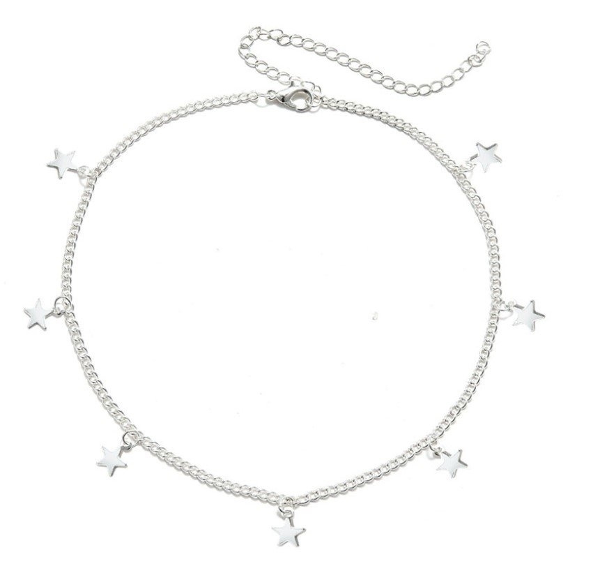 Image of CHOKER naszyjnik GWIAZDKI delikatny SREBRNY