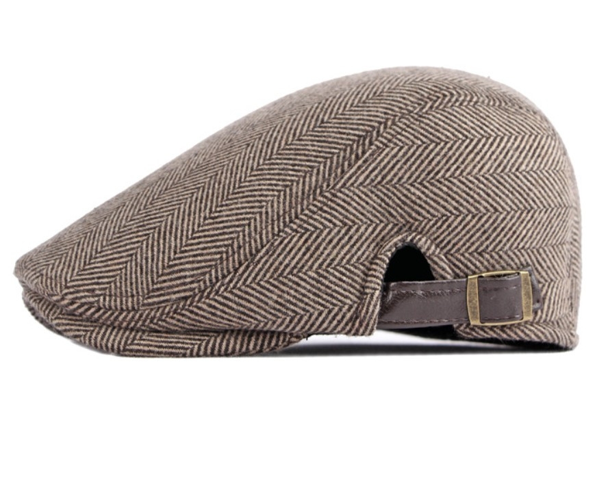 Image of KASZKIET Męski Alessio Stylowy Elegancki FLAT CAP Jesień Zima Czapka RETRO