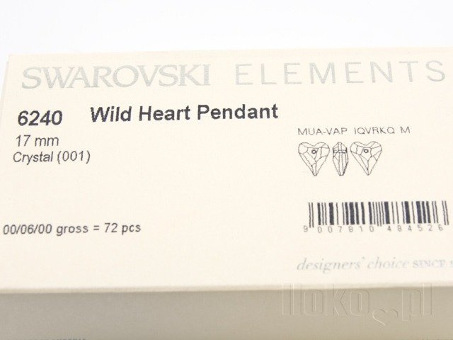 Image of SWAROVSKI koraliki 6240 MM 17,0 CRYSTAL HEART
