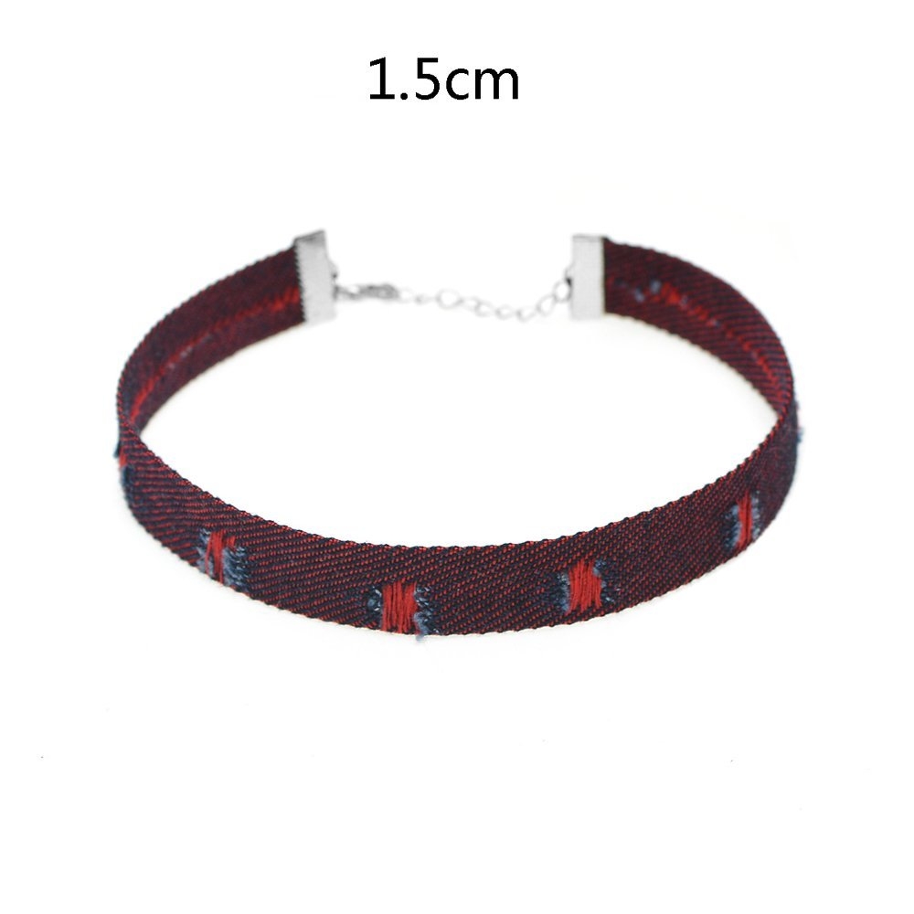 Image of Choker mini bordowy