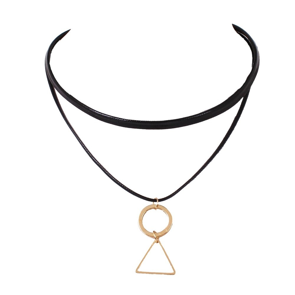 Image of Choker NASZYJNIK kółko trójkąt