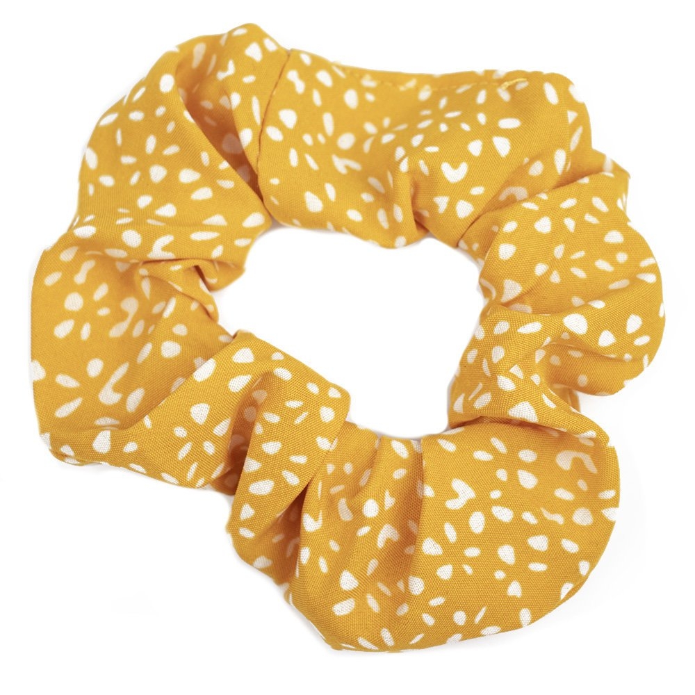 Image of GUMKA DO WŁOSÓW scrunchie ŻÓŁTA kropki FROTKA