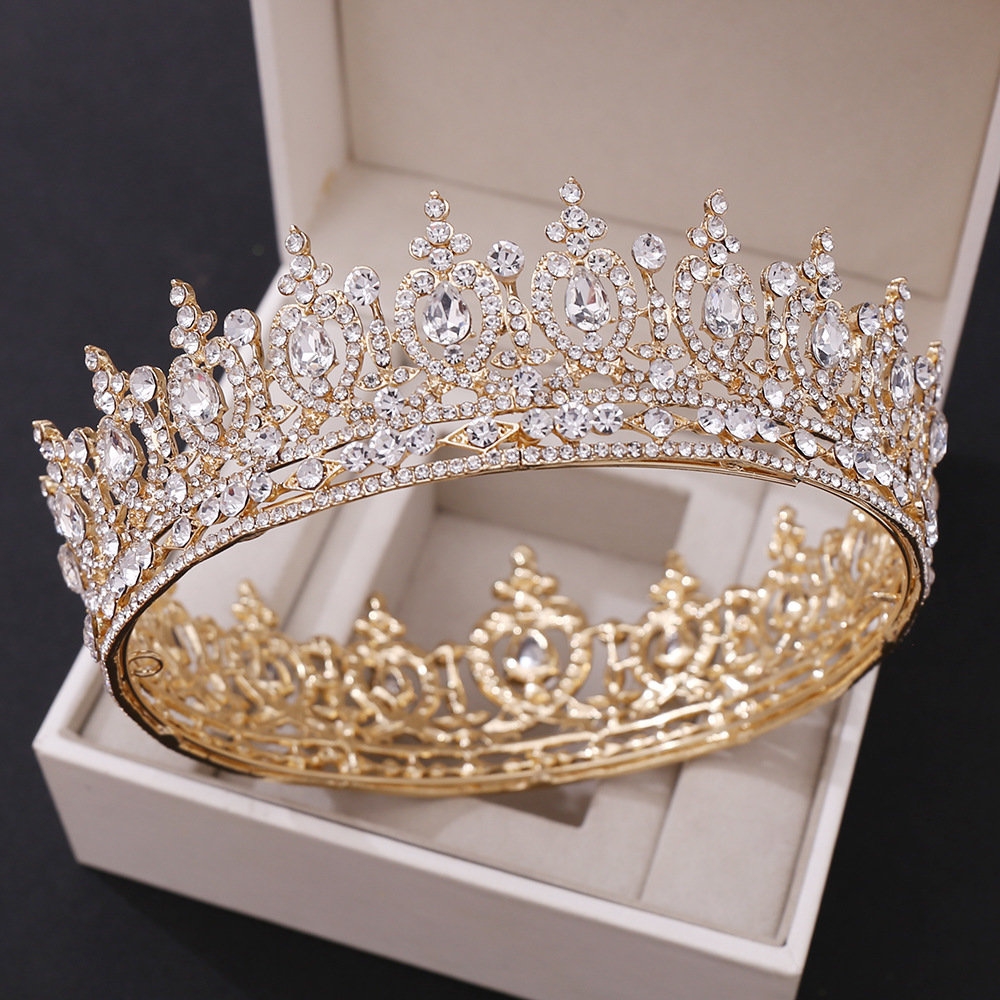 Image of KORONA diadem ŚLUBNY ozdoba do włosów ŚLUB KRYSZTAŁY