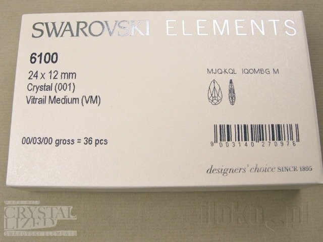 Image of SWAROVSKI koraliki 6100 MM 24,0X 12,0 CRYSTAL VM