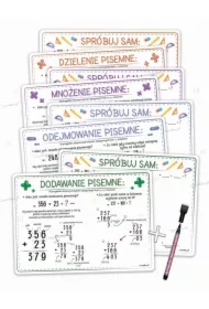 Plansze edu A4 - liczenie pisemne +pisak 4 karty