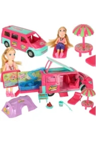 Samochód dla lalek kempingowy kamper akcesoria lalka basen
