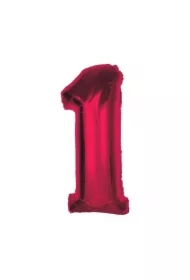 Balon foliowy cyfra 1 czerwona Smart