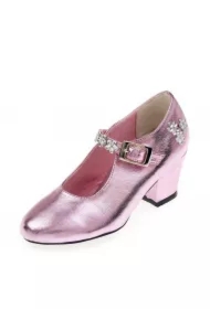 Pantofelki na obcasie różowy metalik Madeleine rozm. 36