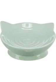 Viviana, miska podwyższona, dla kota, ceramiczna, szałwiowa, o 14 cm