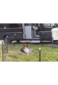 Przenośne ogrodzenie, dla psa, czarne, 15 m