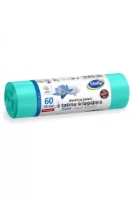 Worki na śmieci z taśmą ściągającą Fresh o świeżym zapachu 60 L