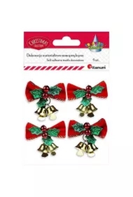 Kokardy welurowe 3D samoprzylepne 4 szt