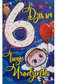 Karnet Urodziny 6 chłopiec