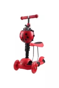 Hulajnoga 3-kołowa 3w1 biedronka czerwona