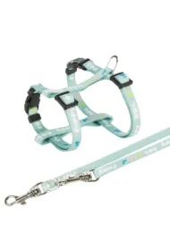 Junior, szelki dla szczeniąt, ze smyczą, taśma parciana, 27&ndash;45 cm/10 mm, 2.00 m, kolor miętowy
